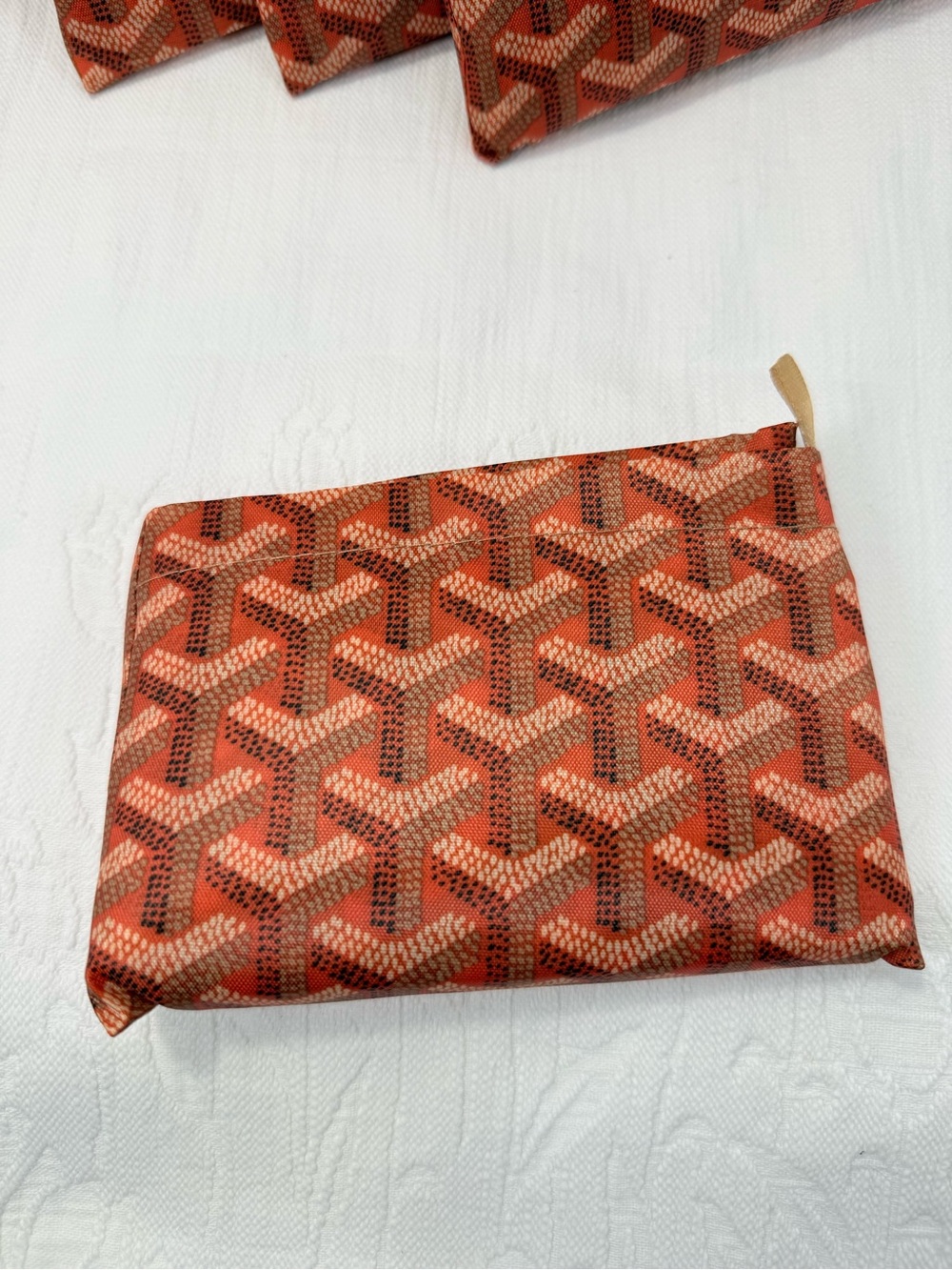 Orange Luxury Patterned Women's Foldable Shopping Tote- 1 Set Only